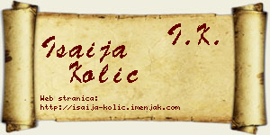 Isaija Kolić vizit kartica